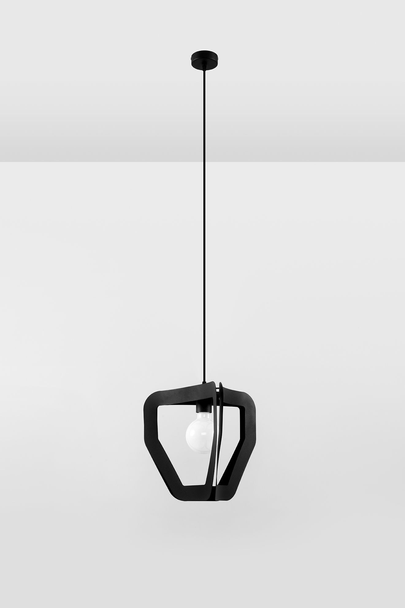 Lampe à suspendre moderne métal noir réglable E27