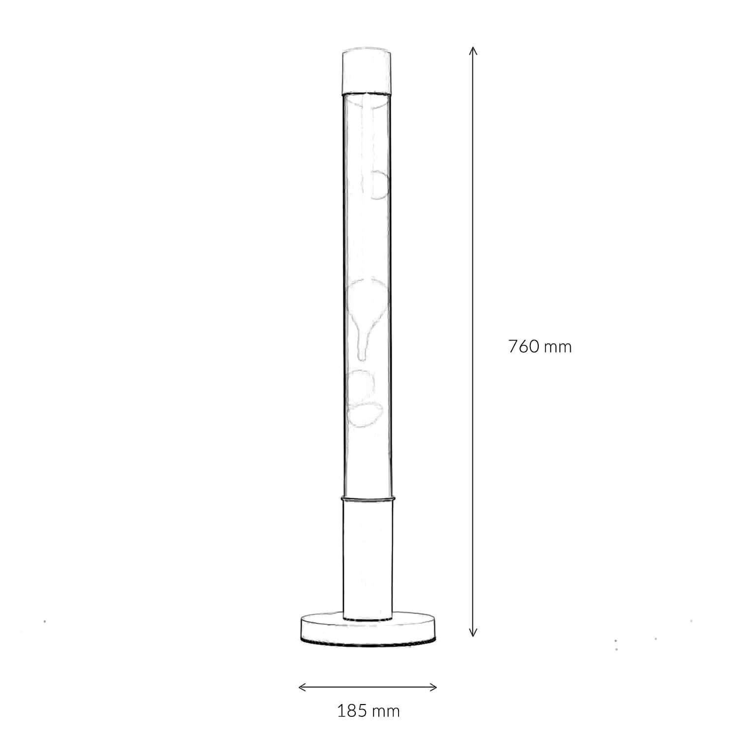 Lampe à lave élégante Orange Transparent ronde ALAN