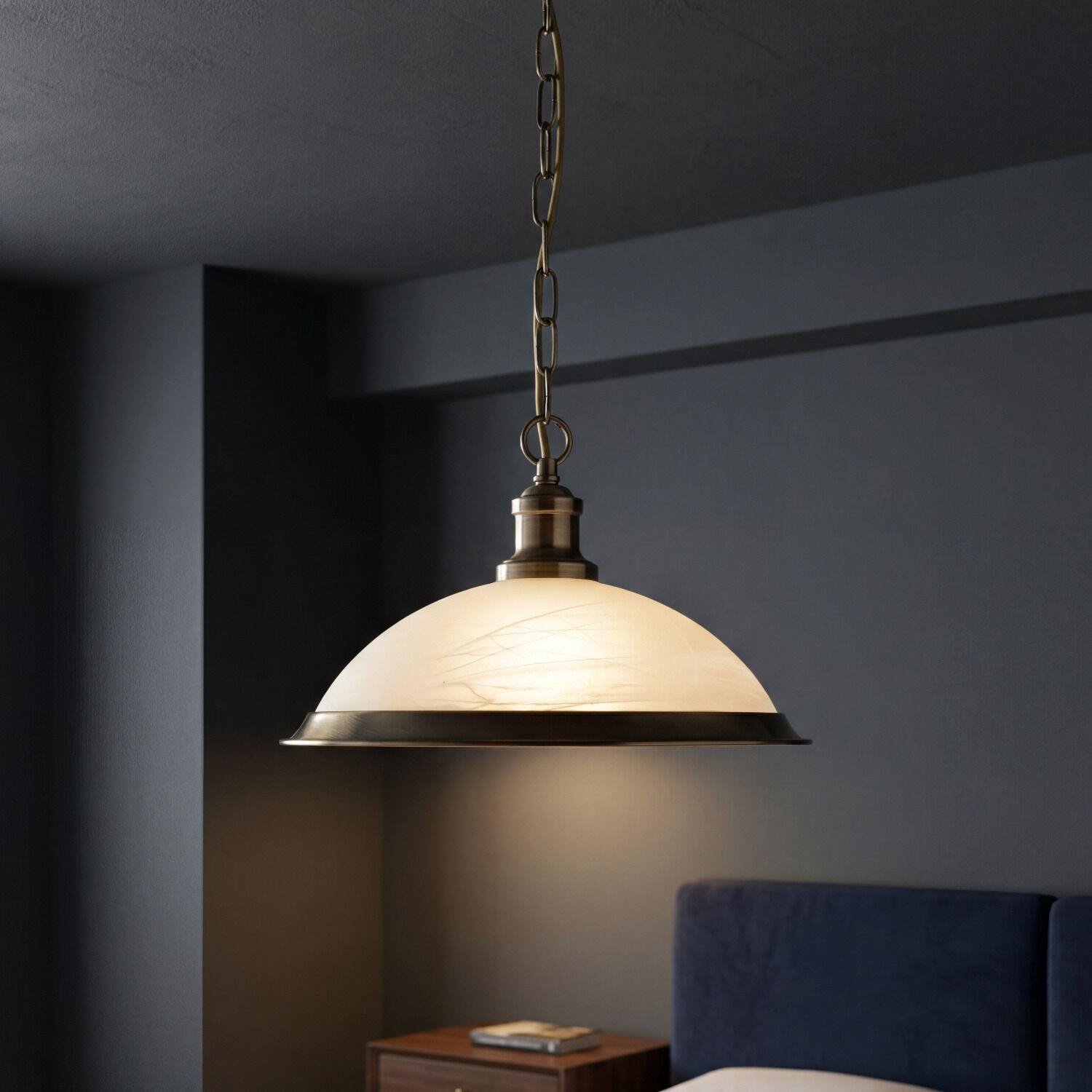 Hängeleuchte, Deckenlampe, DOME-Lampe, Messing, Industriell