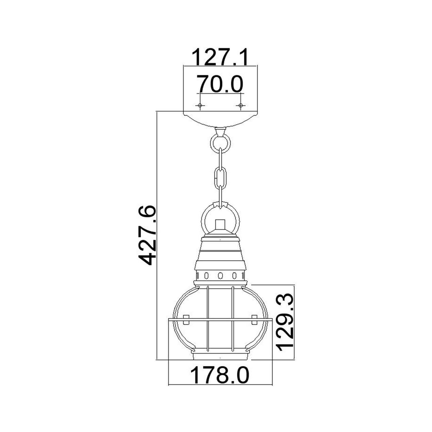 Suspension extérieure aluminium verre L : 17,8 cm rond IP44