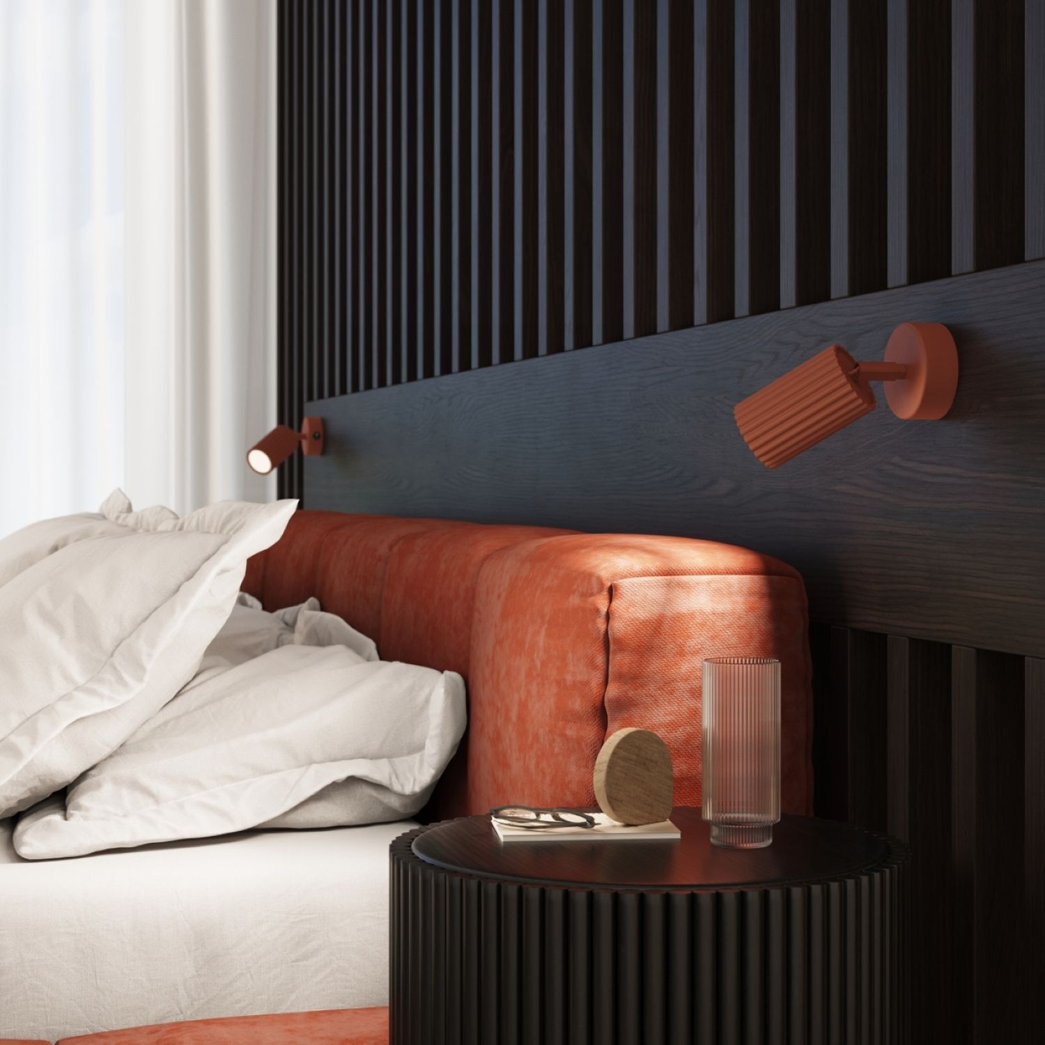 Wandspot GU10 B: 8 cm klein Rot schwenkbar Modern Aluminium