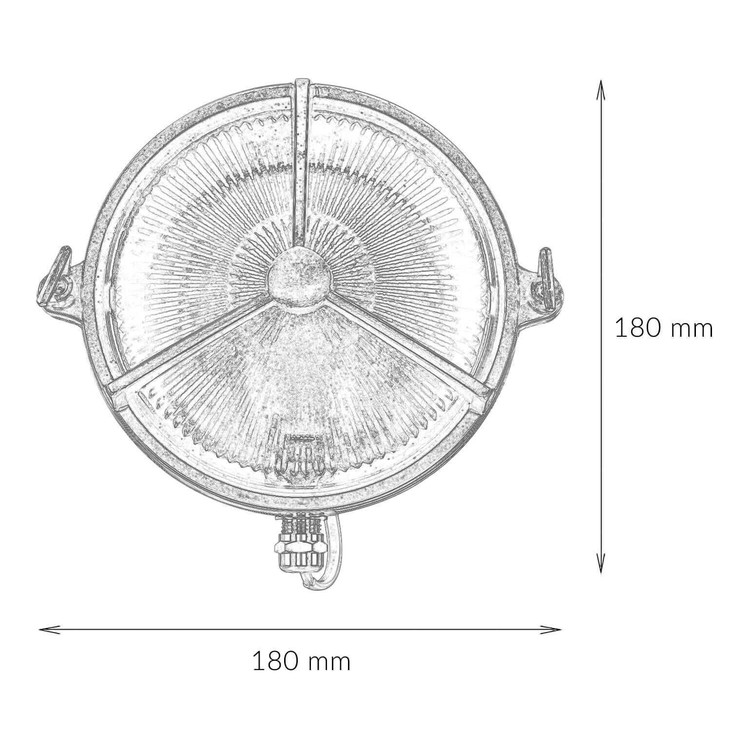 Lampe de bateau laiton verre strié IP64 inoxydable rond