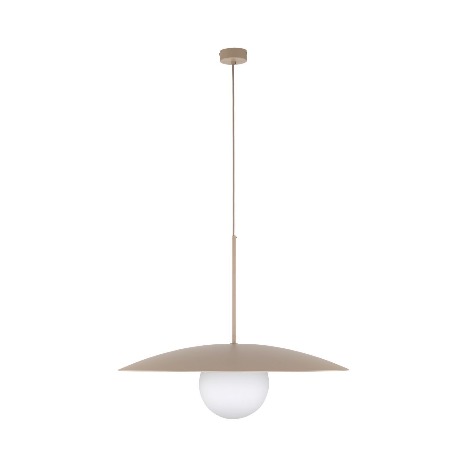 Hängelampe Glasschirm Metall rund Ø65 cm E27 Sandgrau