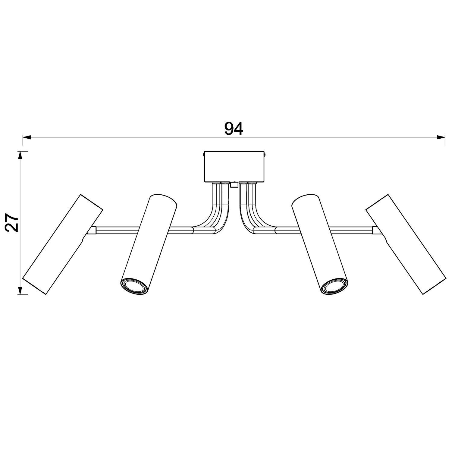 Deckenstrahler Metall in Gold B:94 cm 6-flmg flexibel