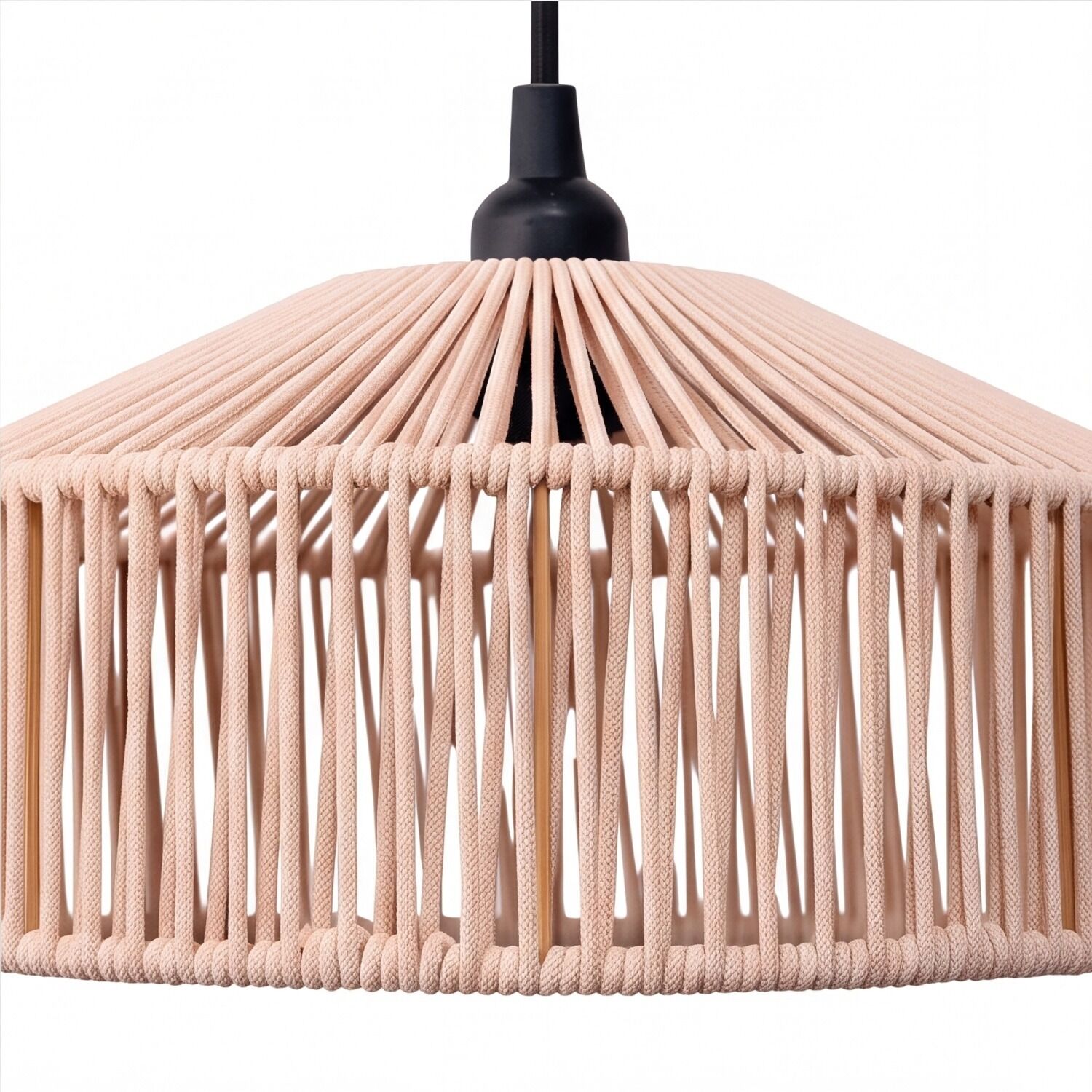 hängelampe, pendellampe, Rope-Lampe, Nylonschnur-Lampe, Rosa Lampenschirm