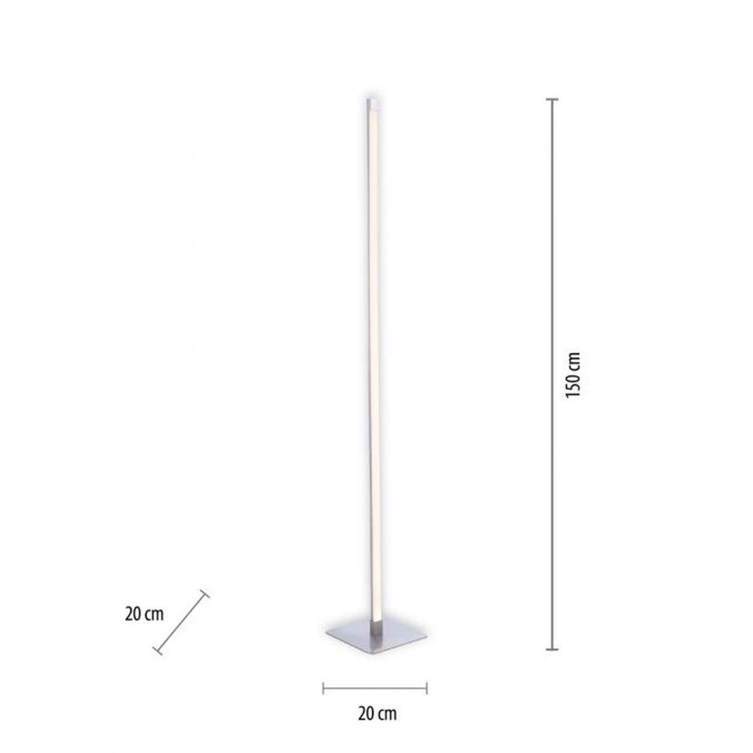 Stilvolle LED Stehlampe Metall dimmbar 150 cm in Stahl