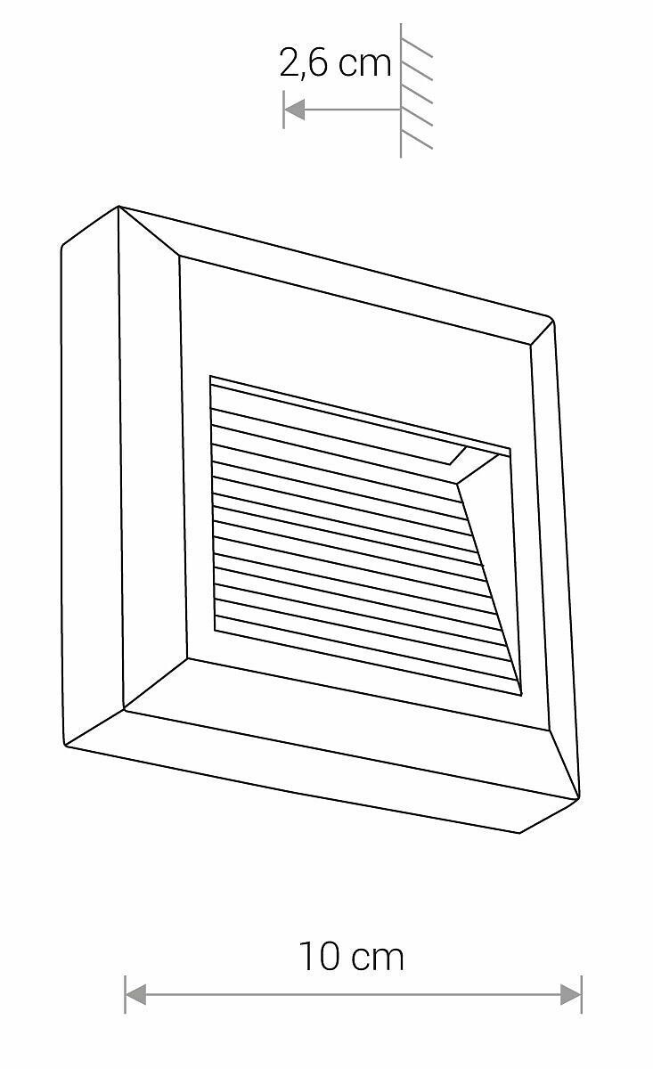 LED Einbaustrahler IP54 Schwarz 3000 K Außenwand