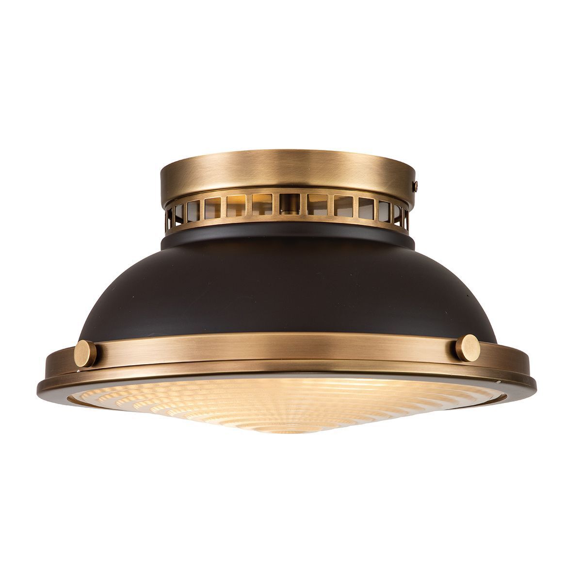 Deckenlampe innen rund Ø 32 cm für 2x E27 in Bronze antik