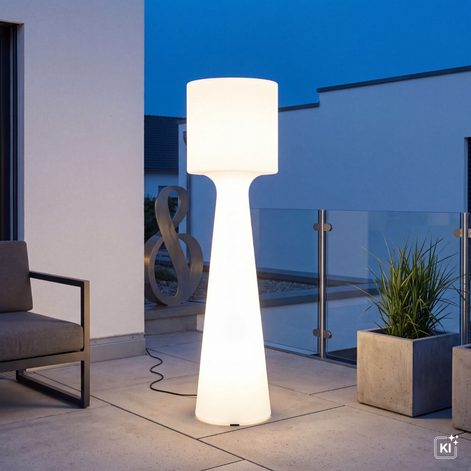 126649-dekorative-aussenlampe-ip65-mit-led-6000-k-kaltweisses-licht-1800-lm-140-cm-weiss-kabel-stecker-stehlampe-aussen-terrassenlampe-gartenleuchte-2 Tischlampe, Stehlampe, Outdoor, LED, weiß