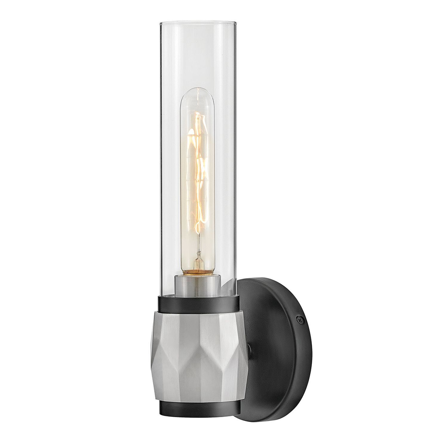 Badleuchte Metall Glas E27 IP44 H: 34,6 cm Modern GRETA Licht, Lampe, Rauchrohr