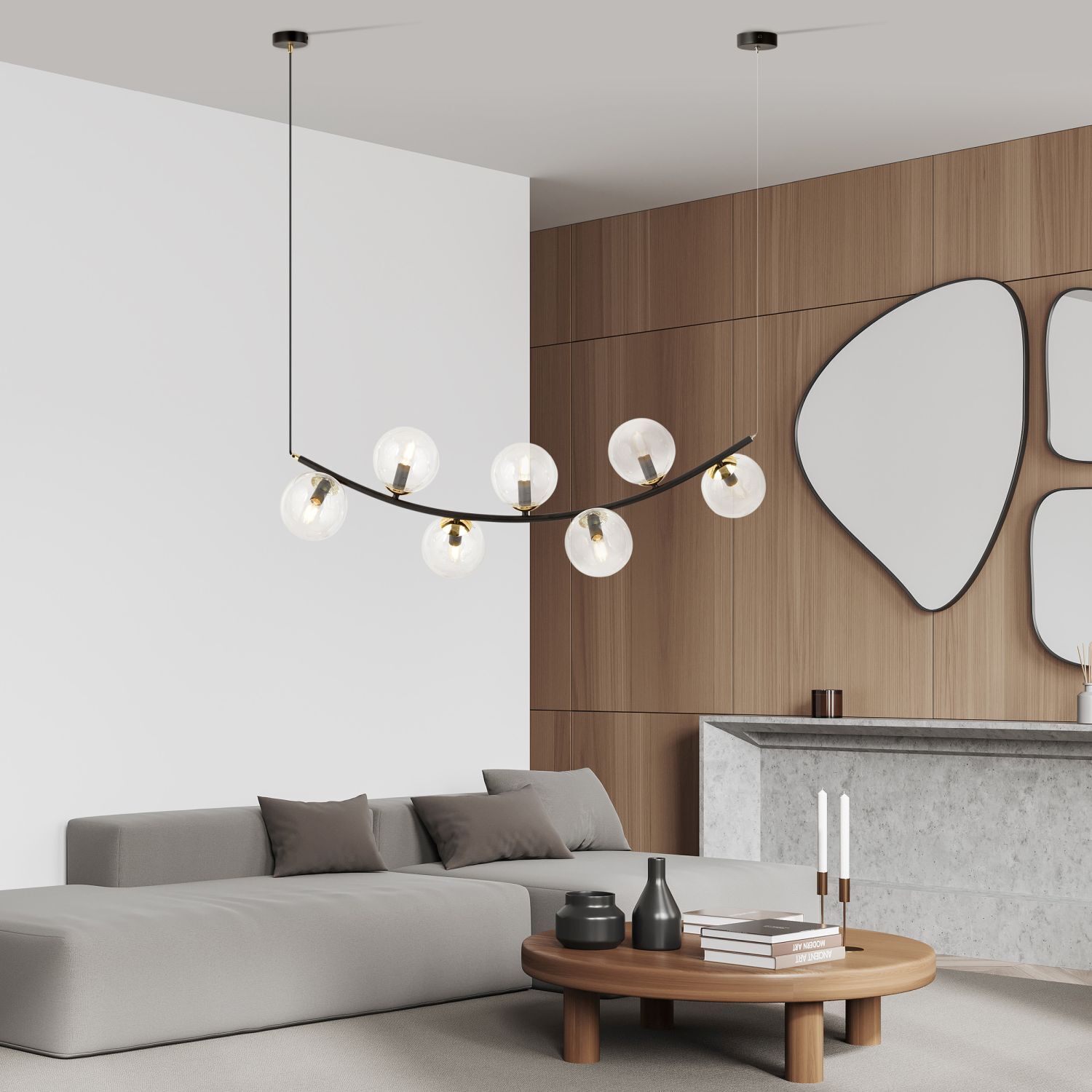Innenarchitektur, Wohnzimmer, Lampe, Kerze, Dekoration für Zuhause