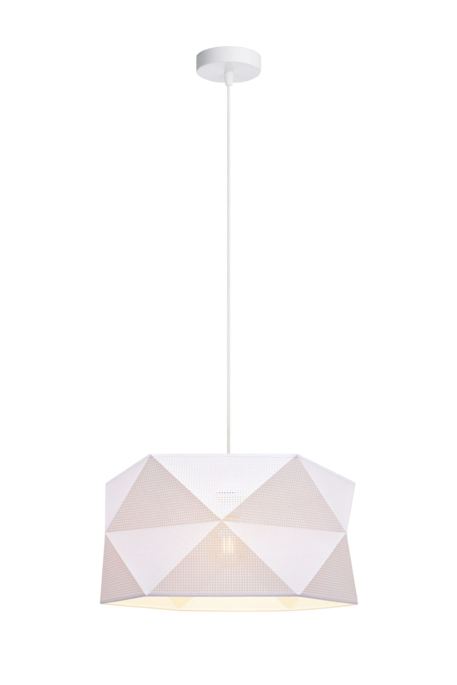 Suspension moderne tissu faible éblouissement E27 L:70 blanc or Lampe