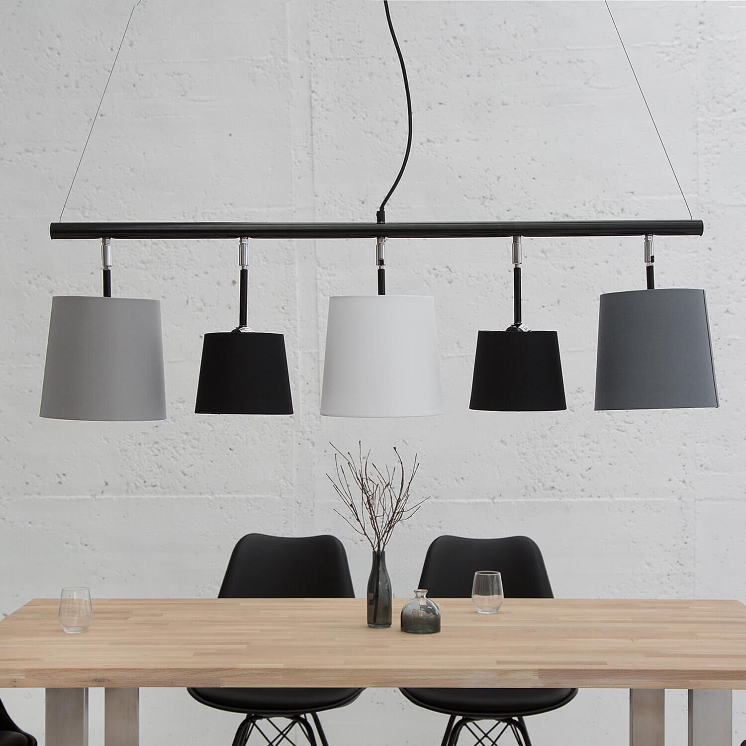 Pendelleuchte lang E14 Modern Design stylisch Lampe, Tabelle, Tischplatte, Stuhl, Esstisch