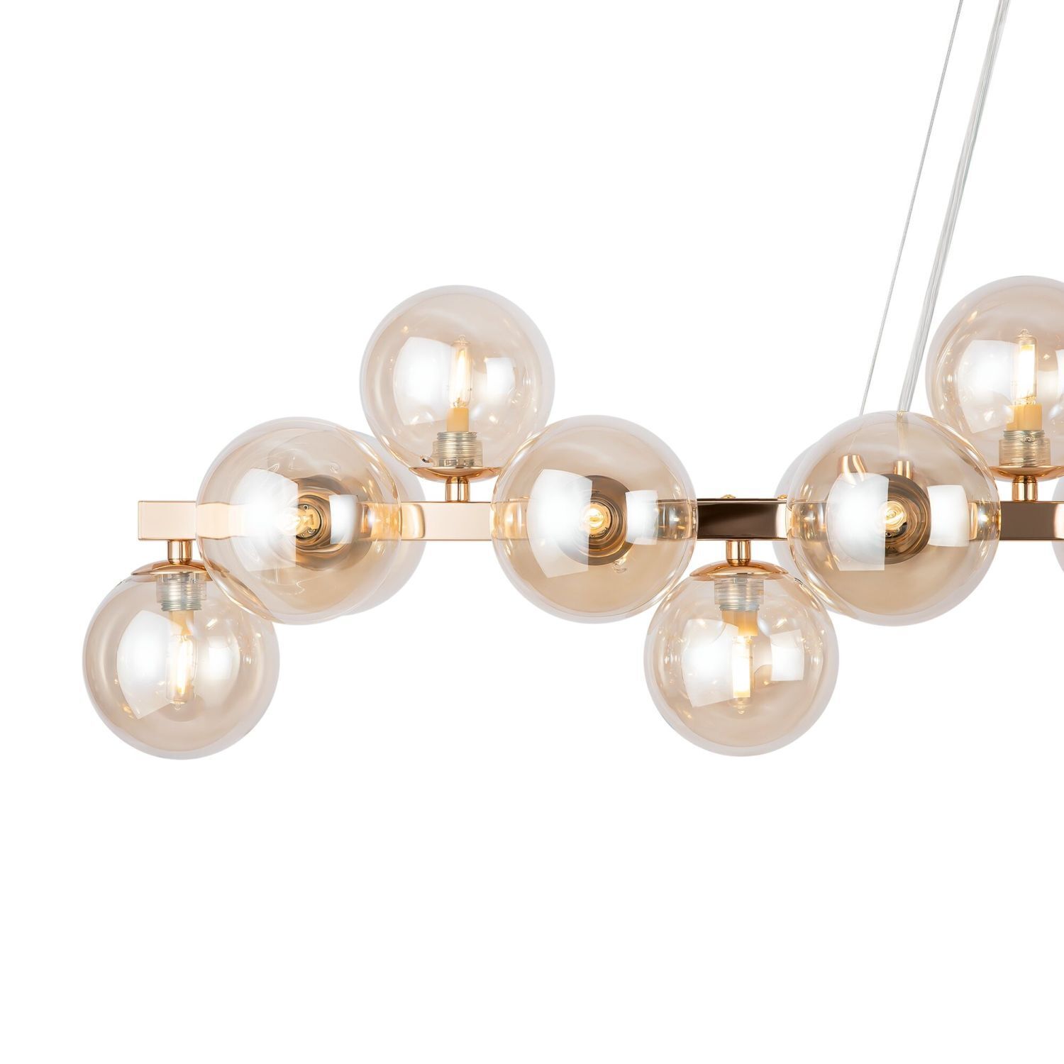 Lampe à suspendre métal verre fumé H : max. 133,9 cm G9 Moderne