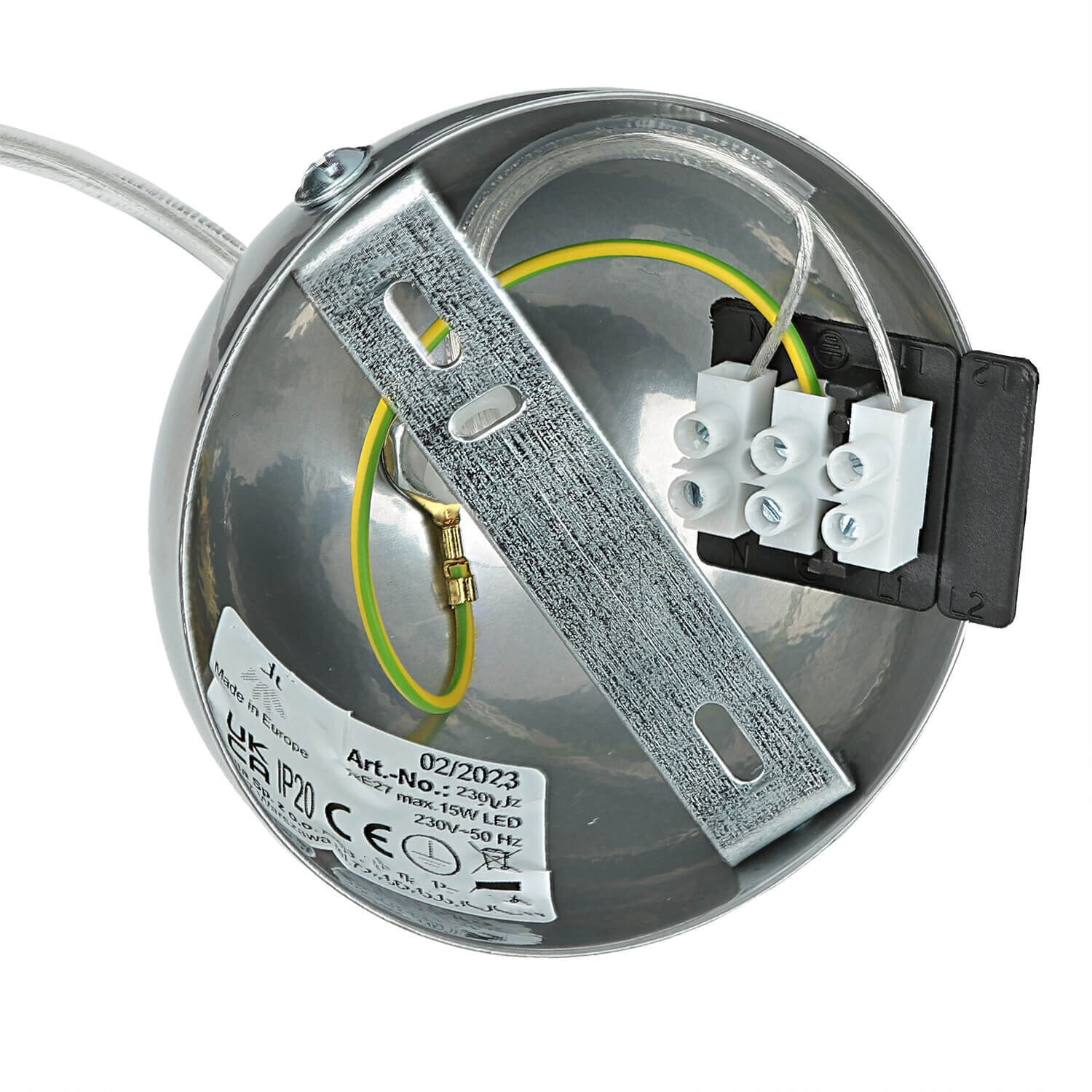 Graue Hängelampe Stoff Spitze SELMA Schlafzimmer