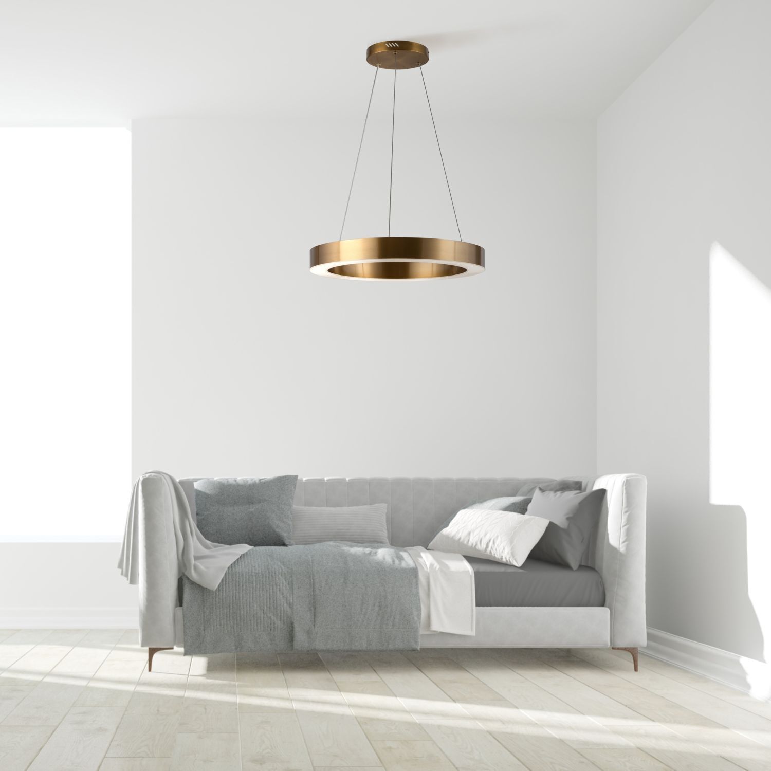 Lustre LED rond D : 40 cm H : max. 180 cm 2500 lm Couch, Mobiliar, Wohnzimmer, Dekoration Ihres Zuhauses, Innenarchitektur