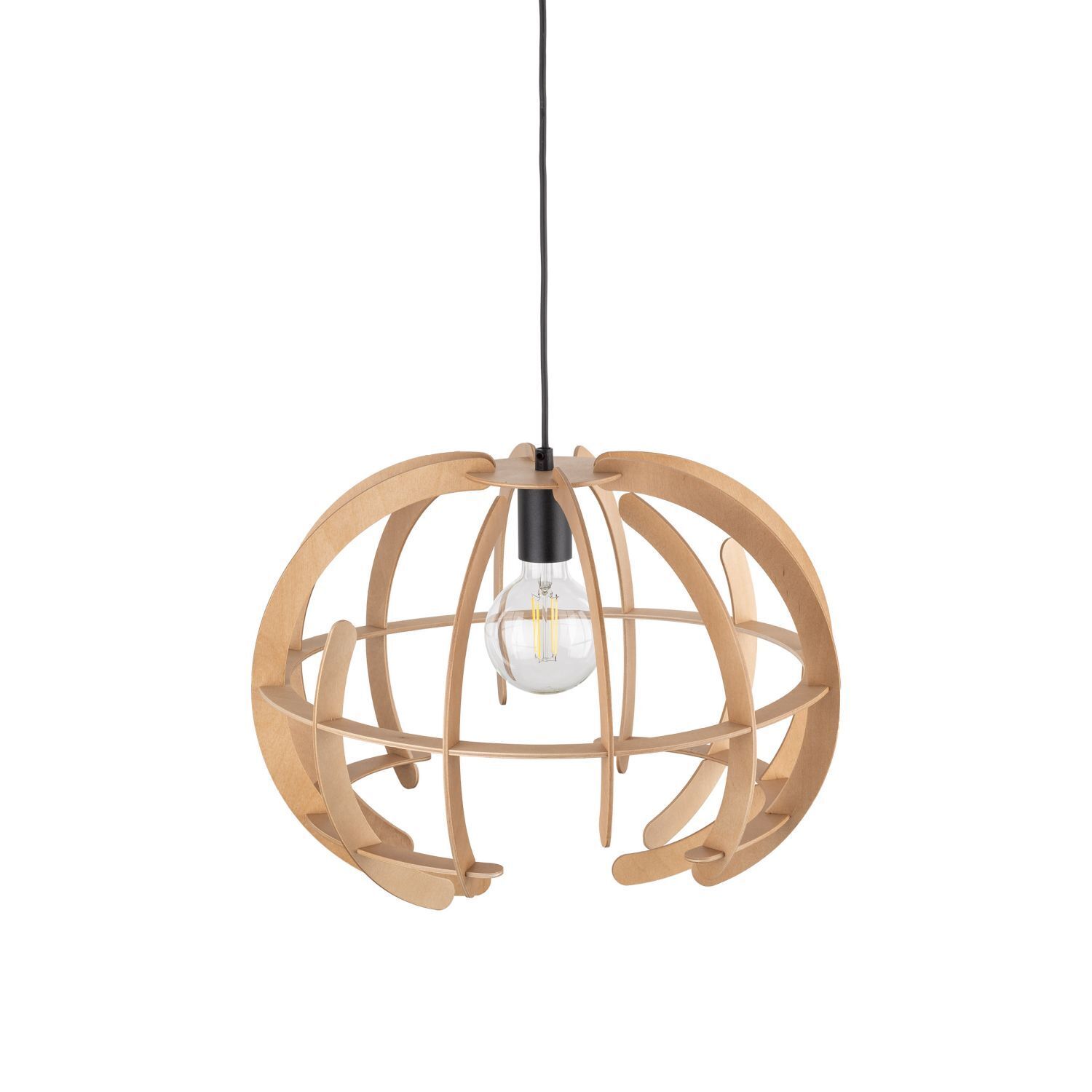 Hängeleuchte Holz Ø 46 cm H: max. 160 cm verstellbar E27