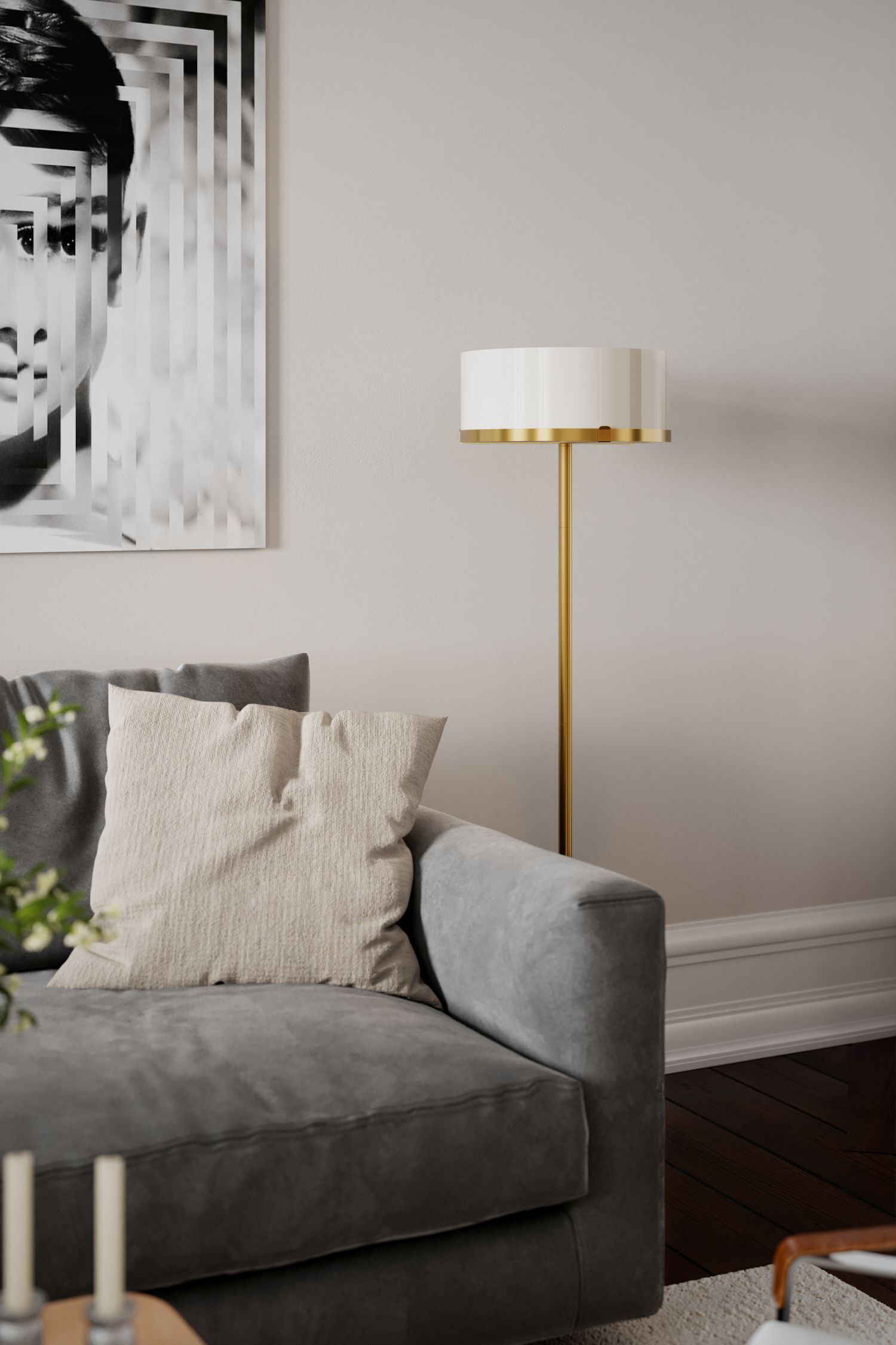 Lampe, Couch, Stehlampe, Person, Gesicht