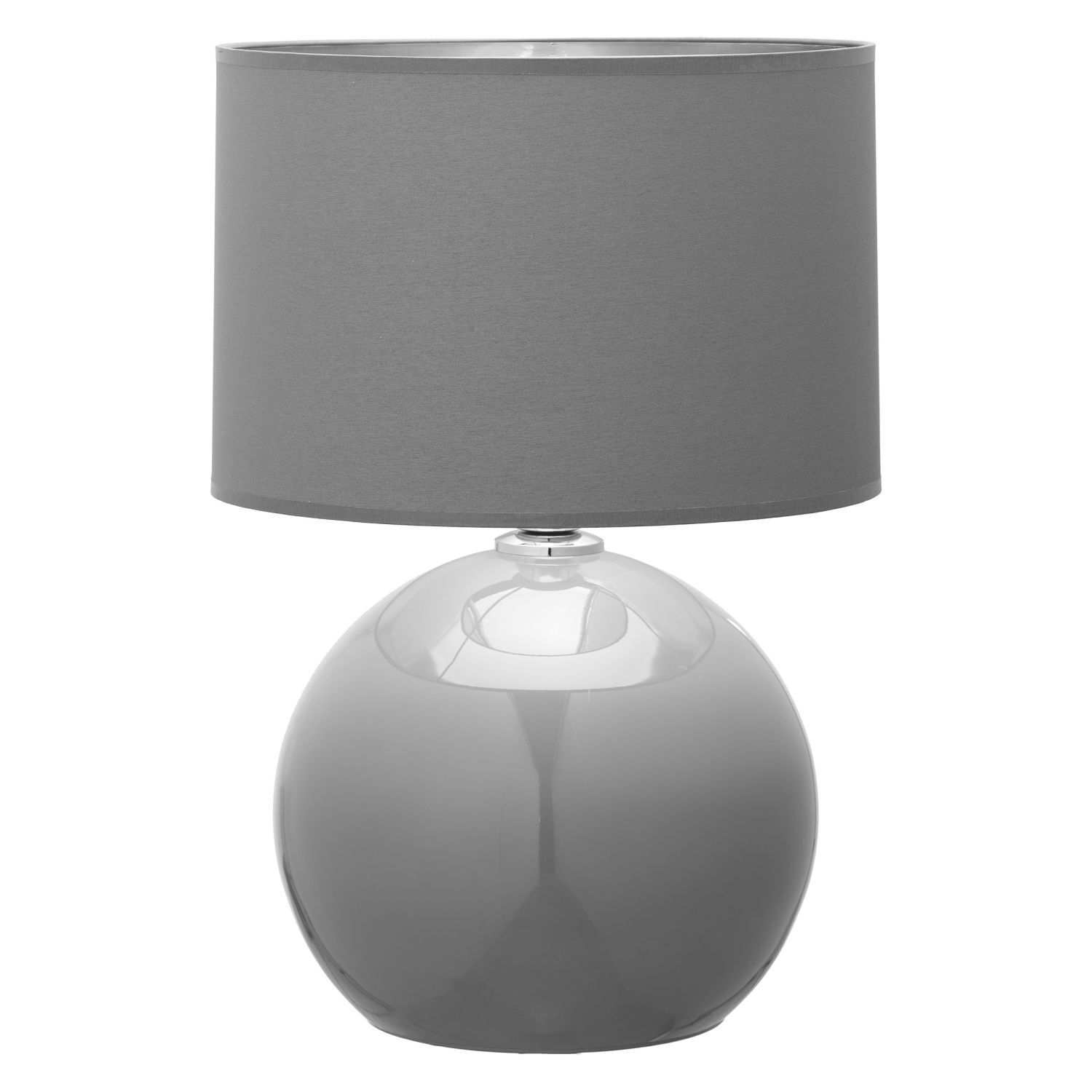 Lampe de chevet Gris Graphite E27 54 cm Tissu Verre