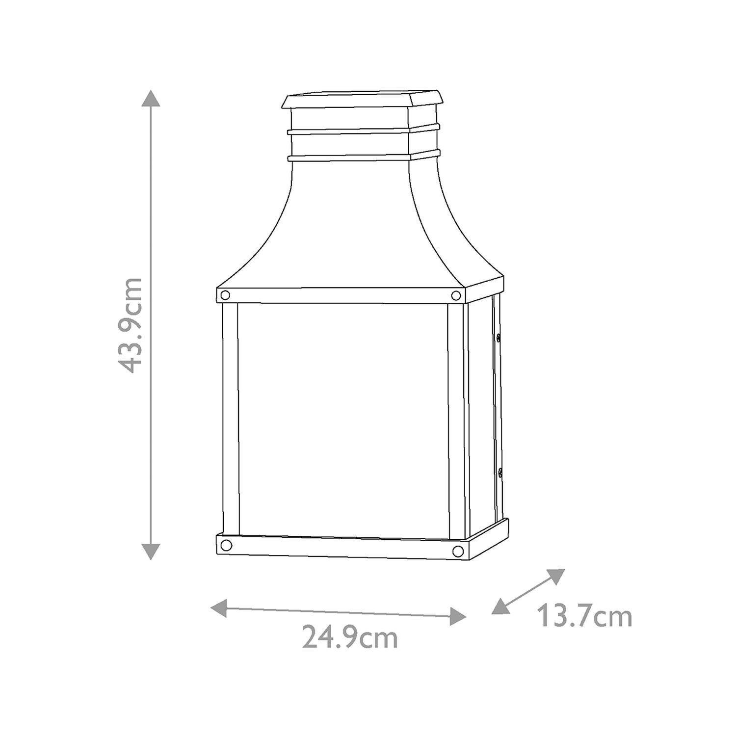 Außenleuchte Wand Vintage H: 44 cm IP44 Schwarz antik 2x E14 Diagramm, Handlung, Lampe, Glas