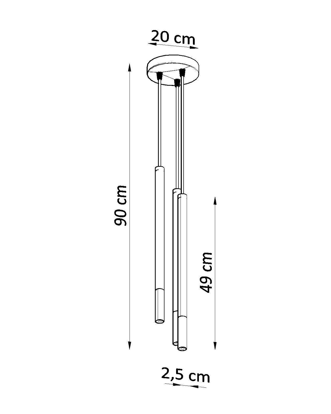 Hängelampe Schwarz Gold 3-flammig G9 Ø 20 cm Metall Diagramm, Handlung