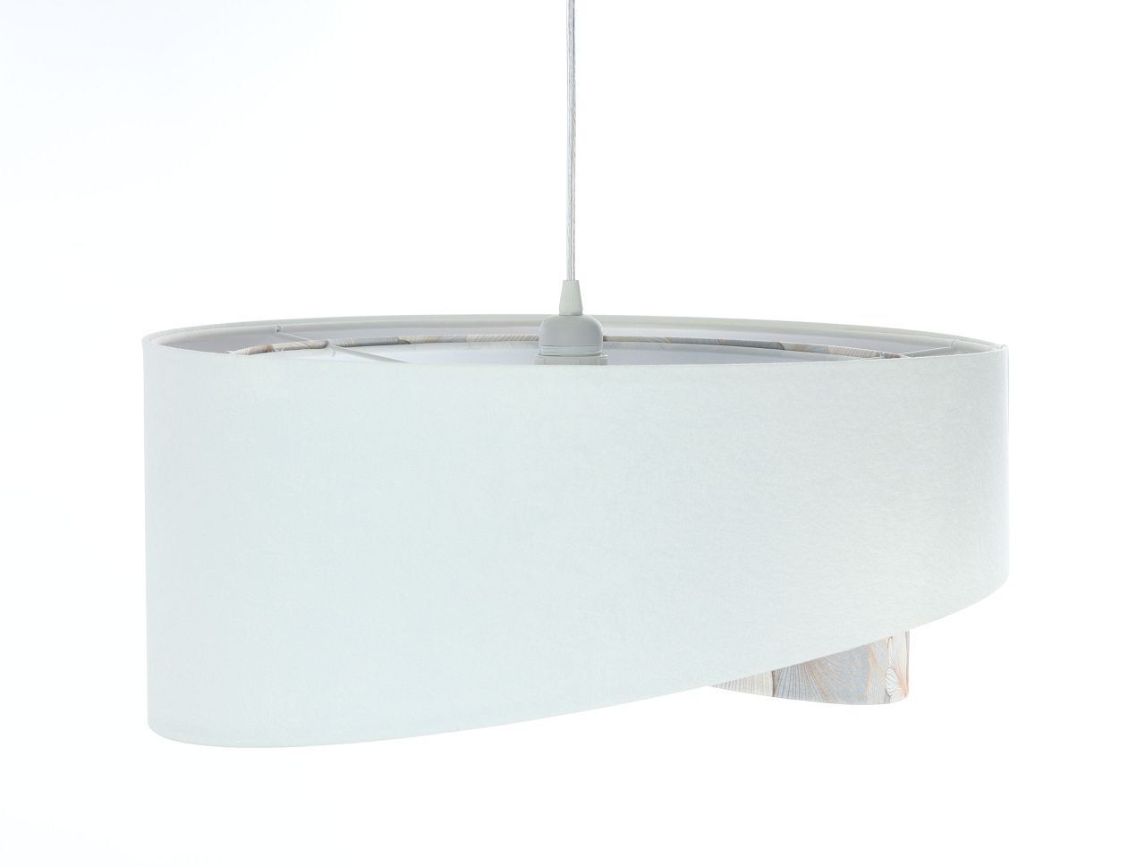 Lampe à suspendre Blanc Crème rond Ø 50 cm E27 Aspect velours Tissu