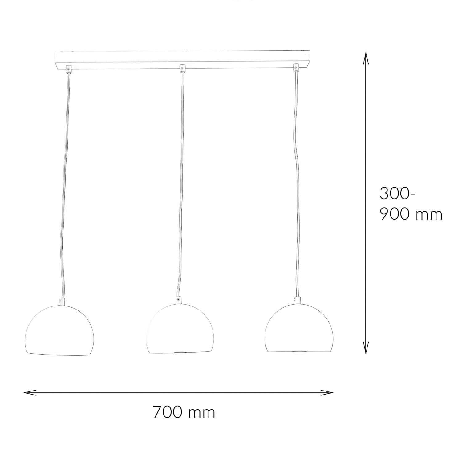 Lampe à suspendre blanche E27 design rétro 3 flammes