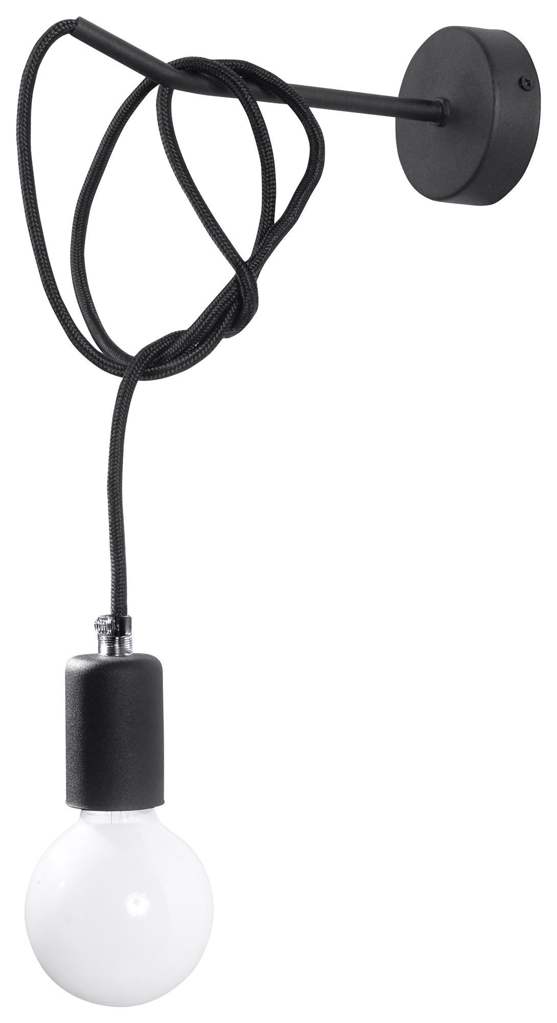 wandleuchte-wandlampe-bombilla-1-flammig-schwarz-retro-78-innen-1 hängelampe, e27 pendant, bauleuchte, glühbirne, lavasse