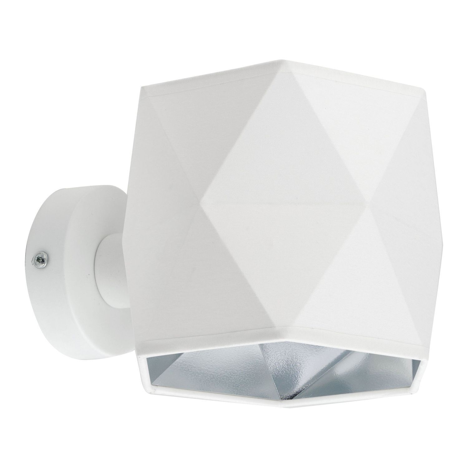 Wandlampe Modern Weiß Silber Stoff Metall blendarm Papier