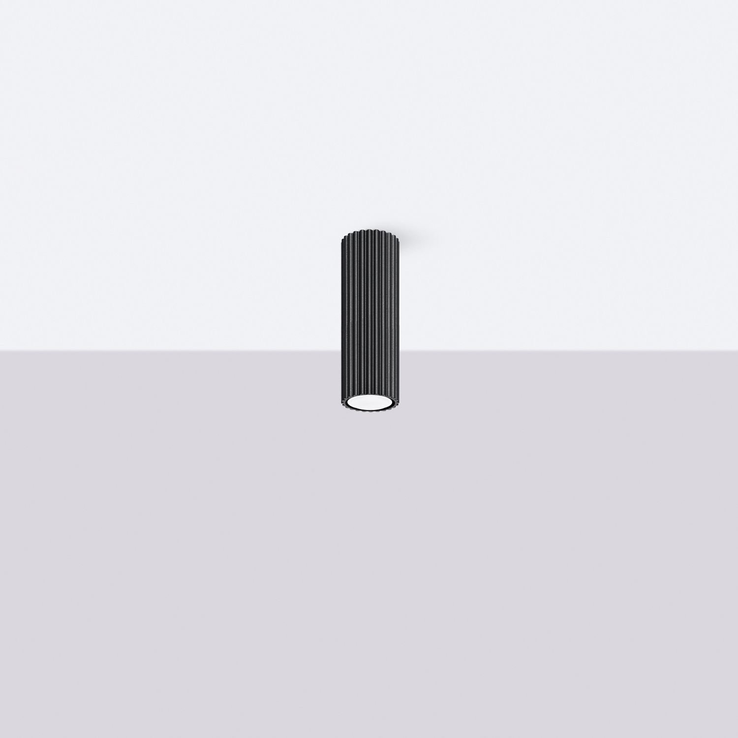 Deckenlampe Aufputz Ø 6,5 cm H: 20 cm Schwarz GU10 Aluminium Zylinder