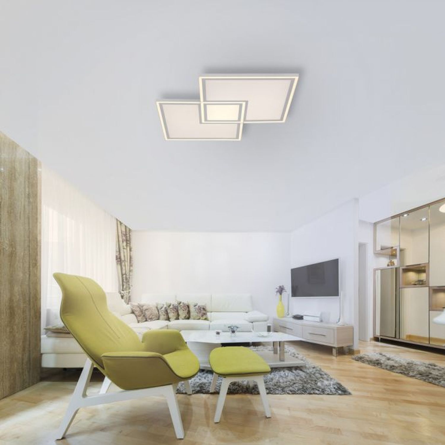 Dimmbare LED Deckenleuchte Fernbedienung 6900 lm 67 cm Dekoration für Zuhause, Innenarchitektur, Wohnzimmer, Überwachen, Bildschirm