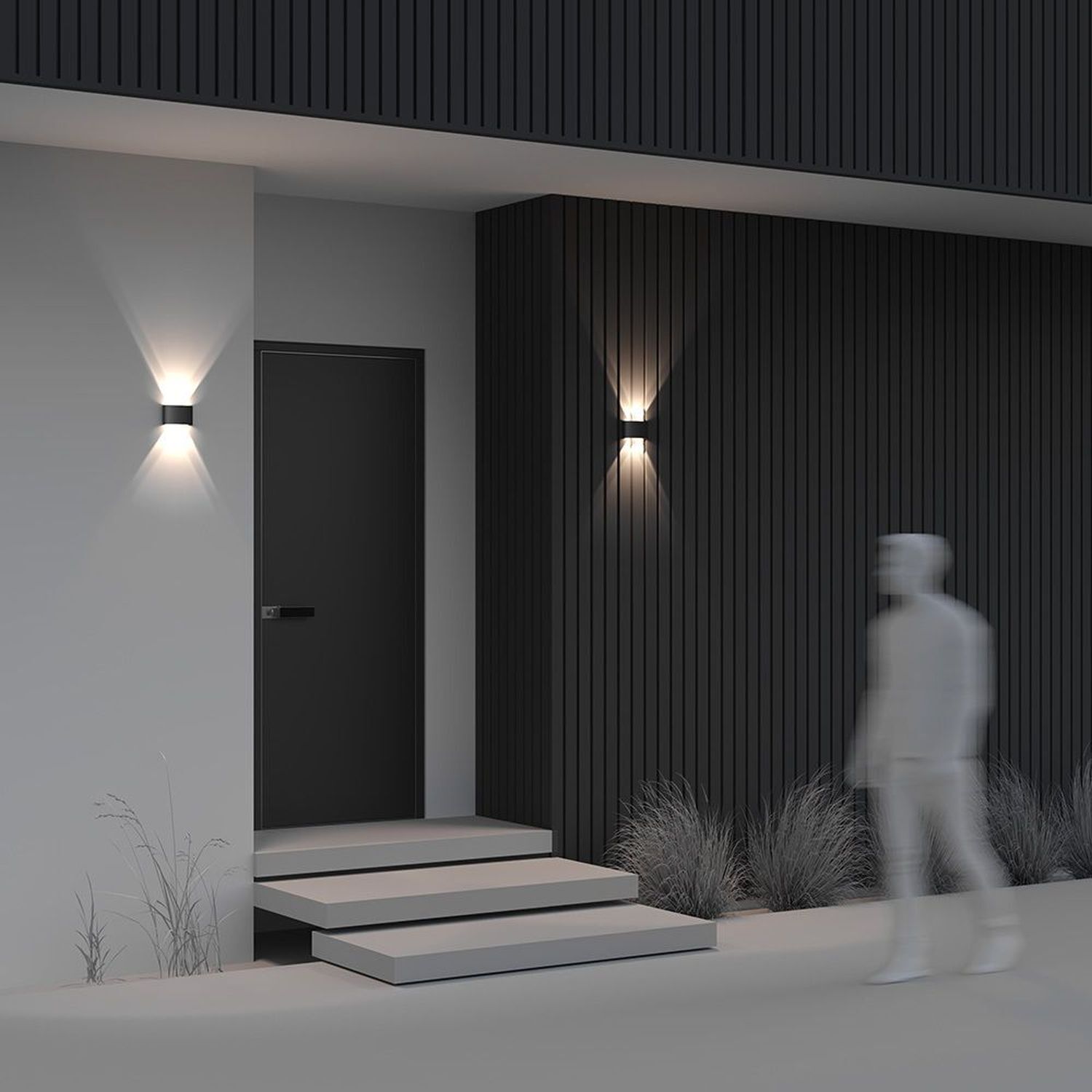 Außenleuchte, Wandlampe, Schattenwurf, Moderne Architektur, Eingangstür