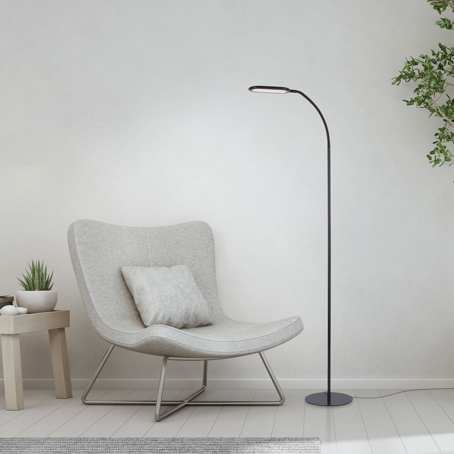 Flexible LED Stehlampe Schwarz 175 cm 3000-6000 K 7 W Lampe, Stehlampe, Mobiliar, Stuhl