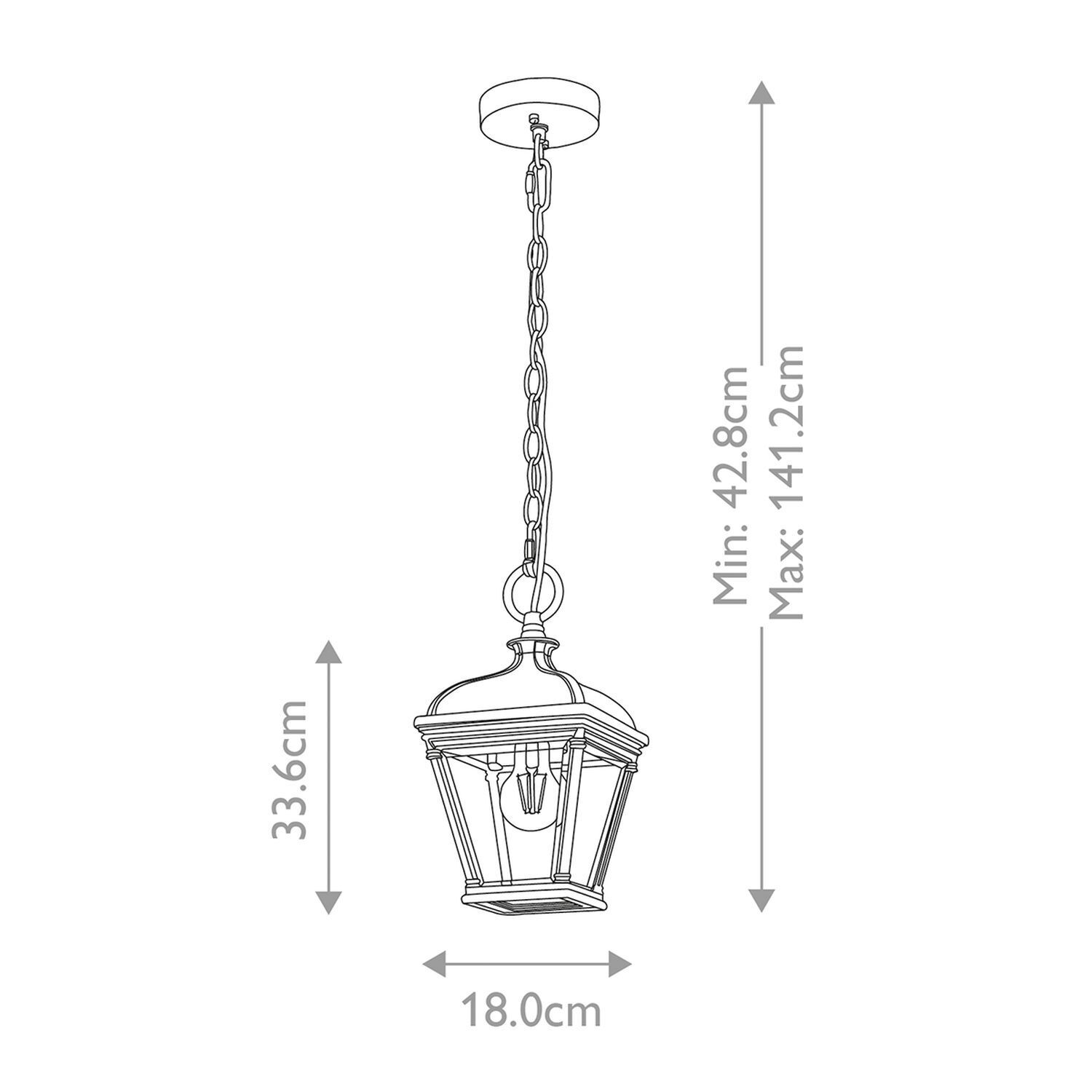 Lampe d'extérieur noire L : 18 cm H : max. 141,2 cm E27