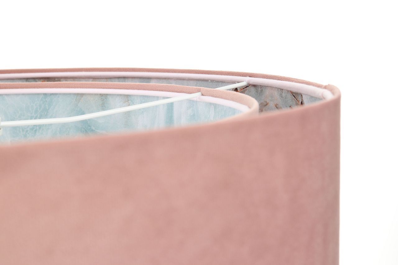 Suspension D : 50 cm E27 Rose Bleu clair Tissu aspect velours
