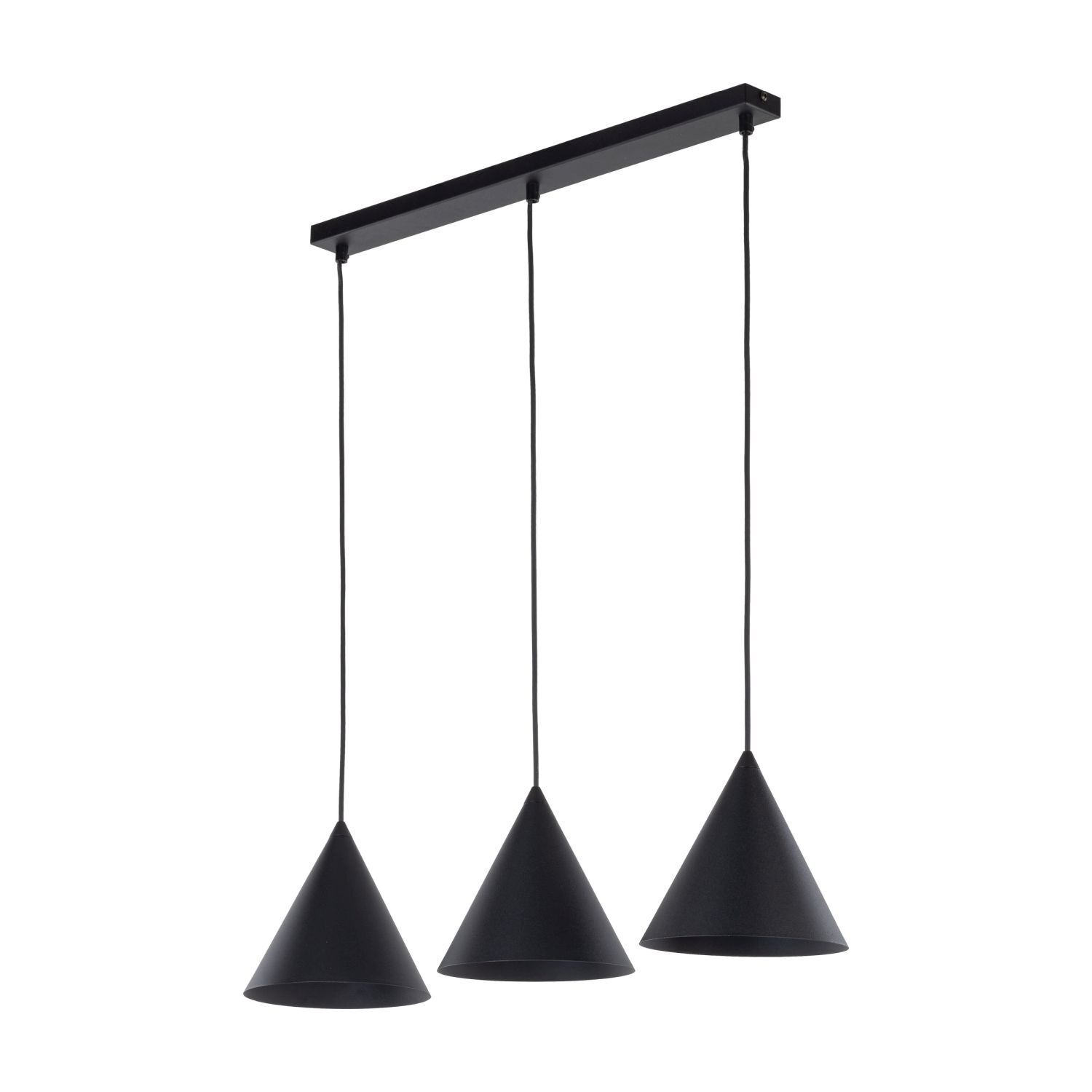 Lampe à suspendre 3 flammes Noir L : 75 cm E27 Rétro Métal