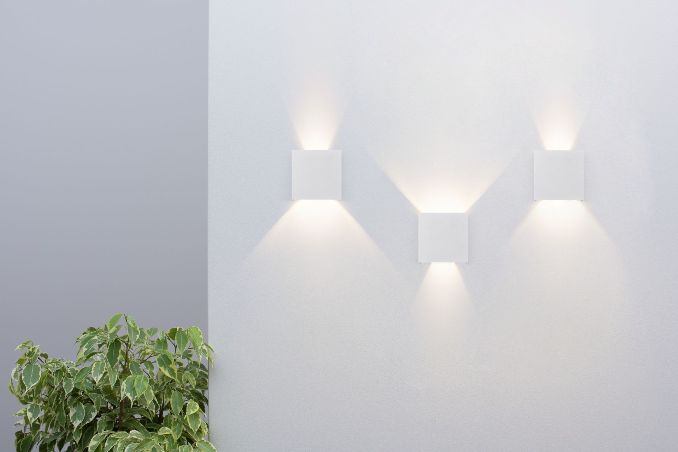 Außenleuchte Wand LED Metall Up Down IP54 Weiß eckig Beleuchtung, Architektur, Gebäude, Mauer, Deckenleuchte