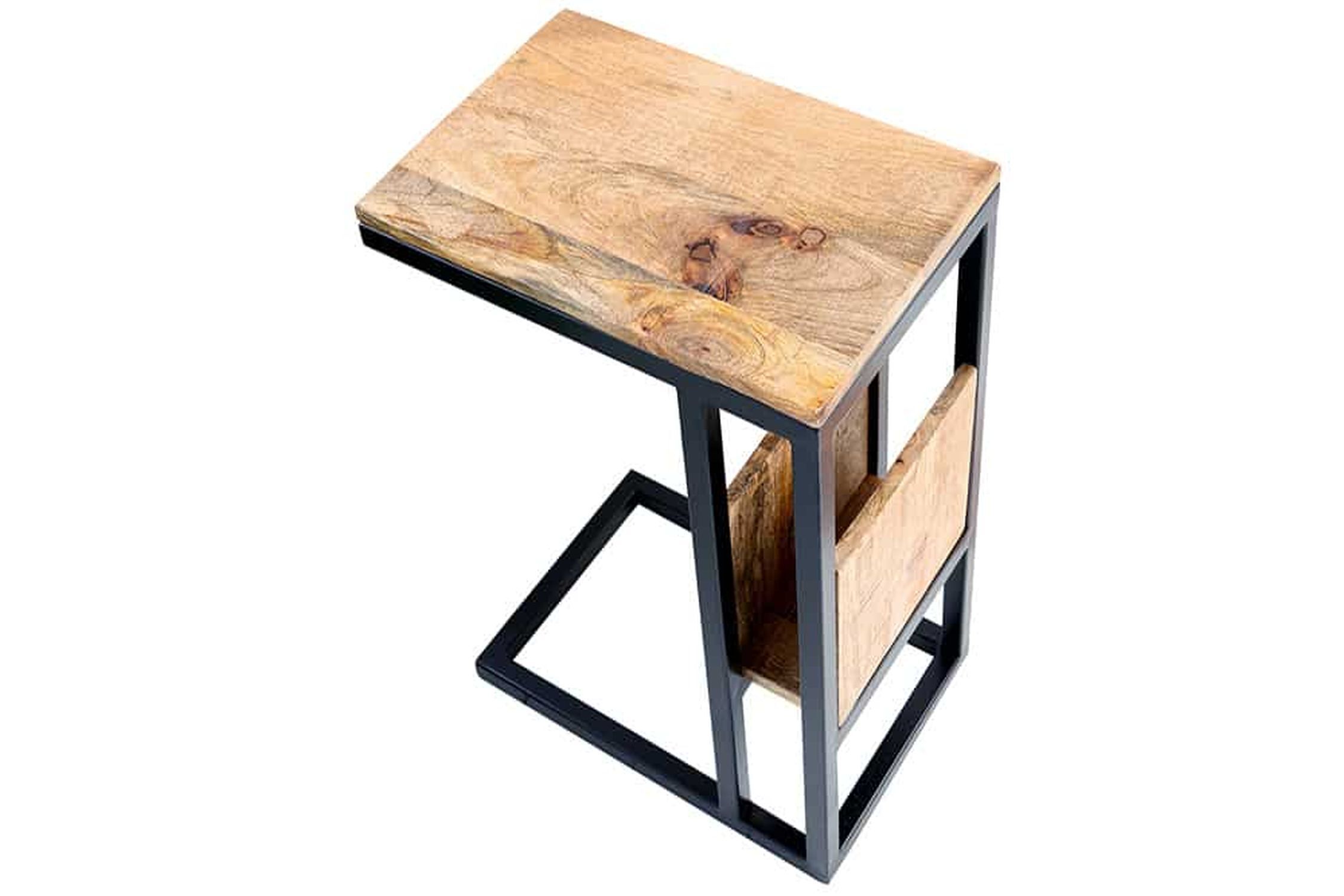 Table d'appoint mangue bois métal 45 x 30 cm forme C Table d'appoint mangue bois métal 45 x 30 cm forme C