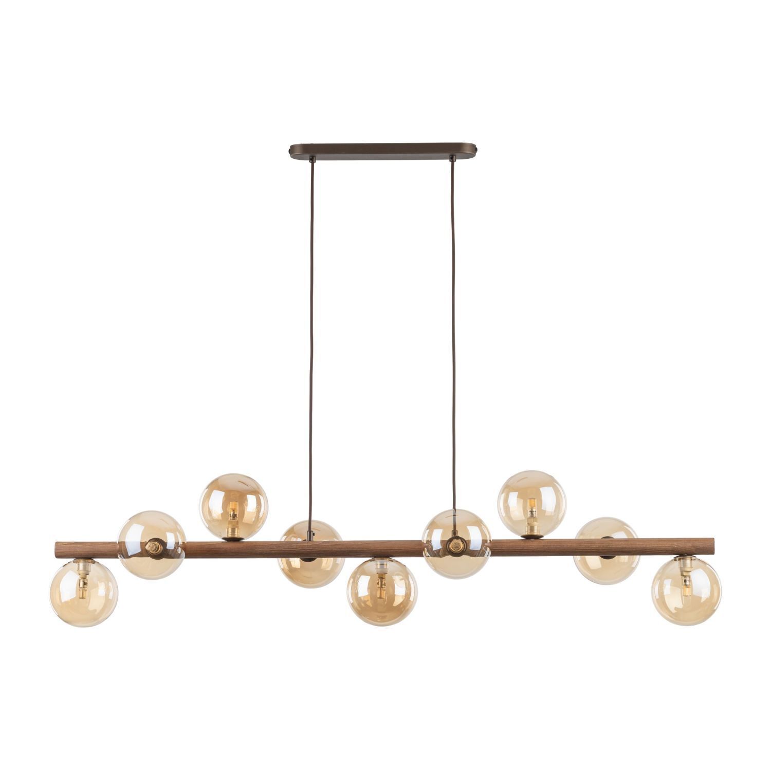 pendant light, Holz-Leiste, Globo-Glühbirnen, braun, hängende Lampe
