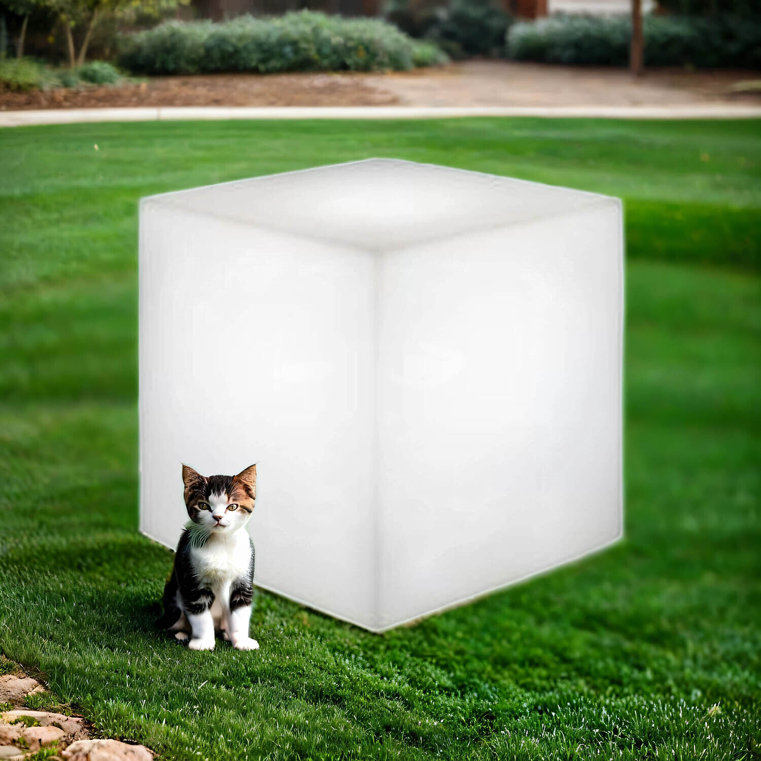 Solar Leuchtwürfel LED Farbwechsler Dimmer Fernbedienung IP65 Gras, Pflanze, Rasen, Katze, Haustier