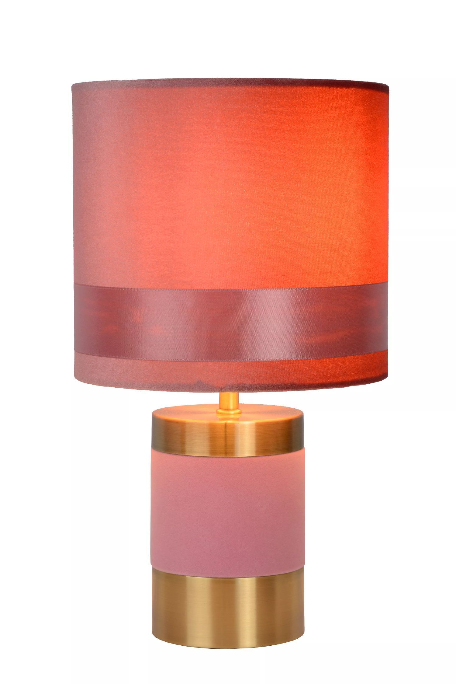 Tischleuchte Stoff Metall Pink 32 cm klein E14 Vintage Lampe, Tischlampe, Lampenschirm