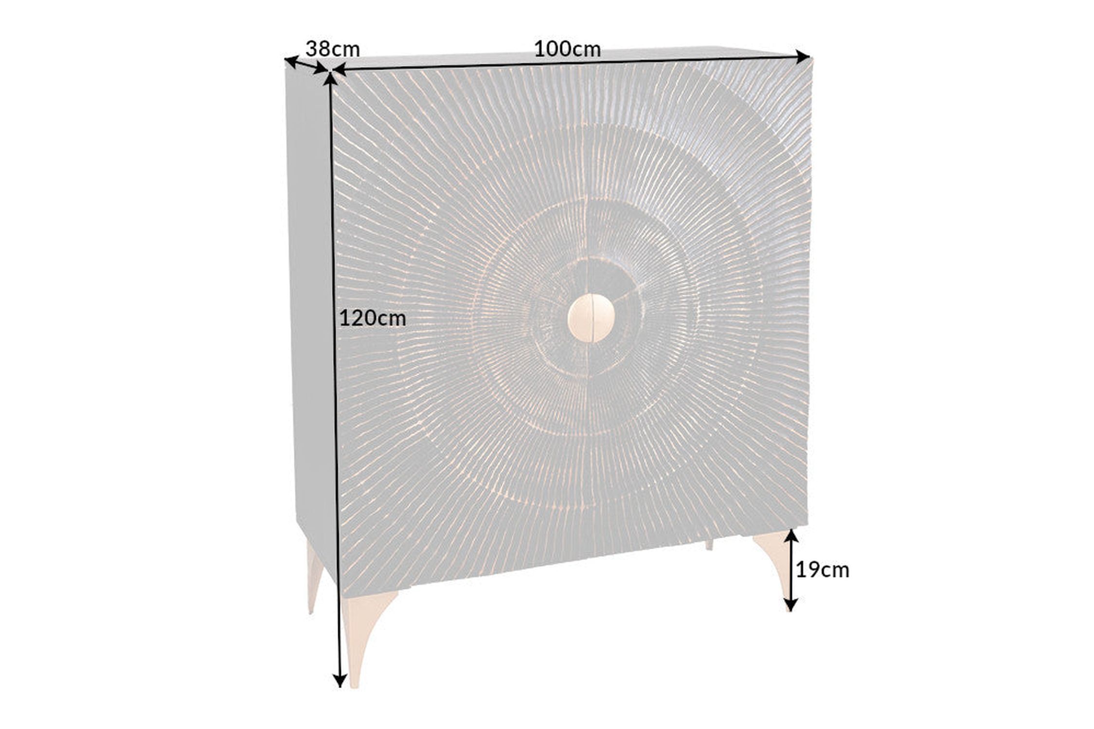 Highboard décoratif noir or H : 120 cm Travail manuel Highboard décoratif noir or H : 120 cm Travail manuel