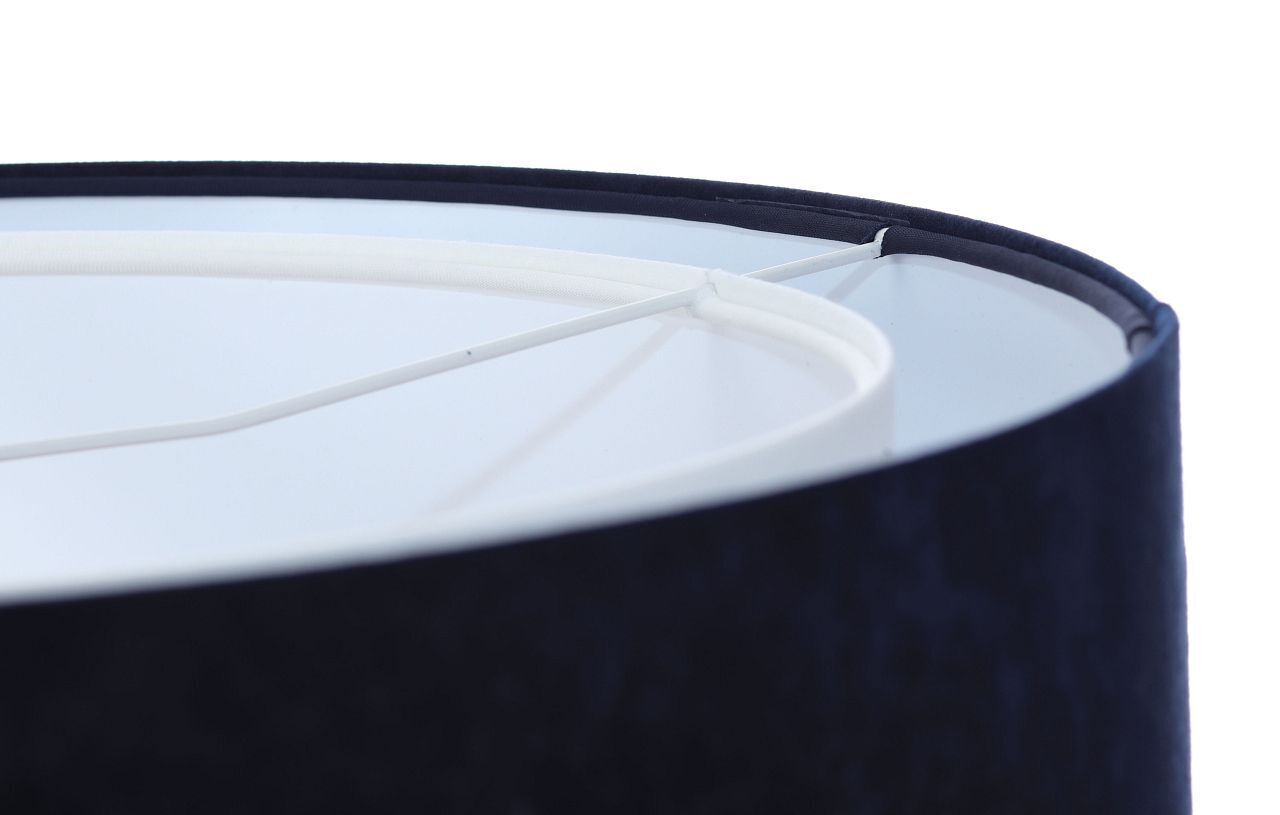 Hängelampe Weiß Blau E27 rund Ø 50 cm Stoff Velours Optik Lampe, Lampenschirm