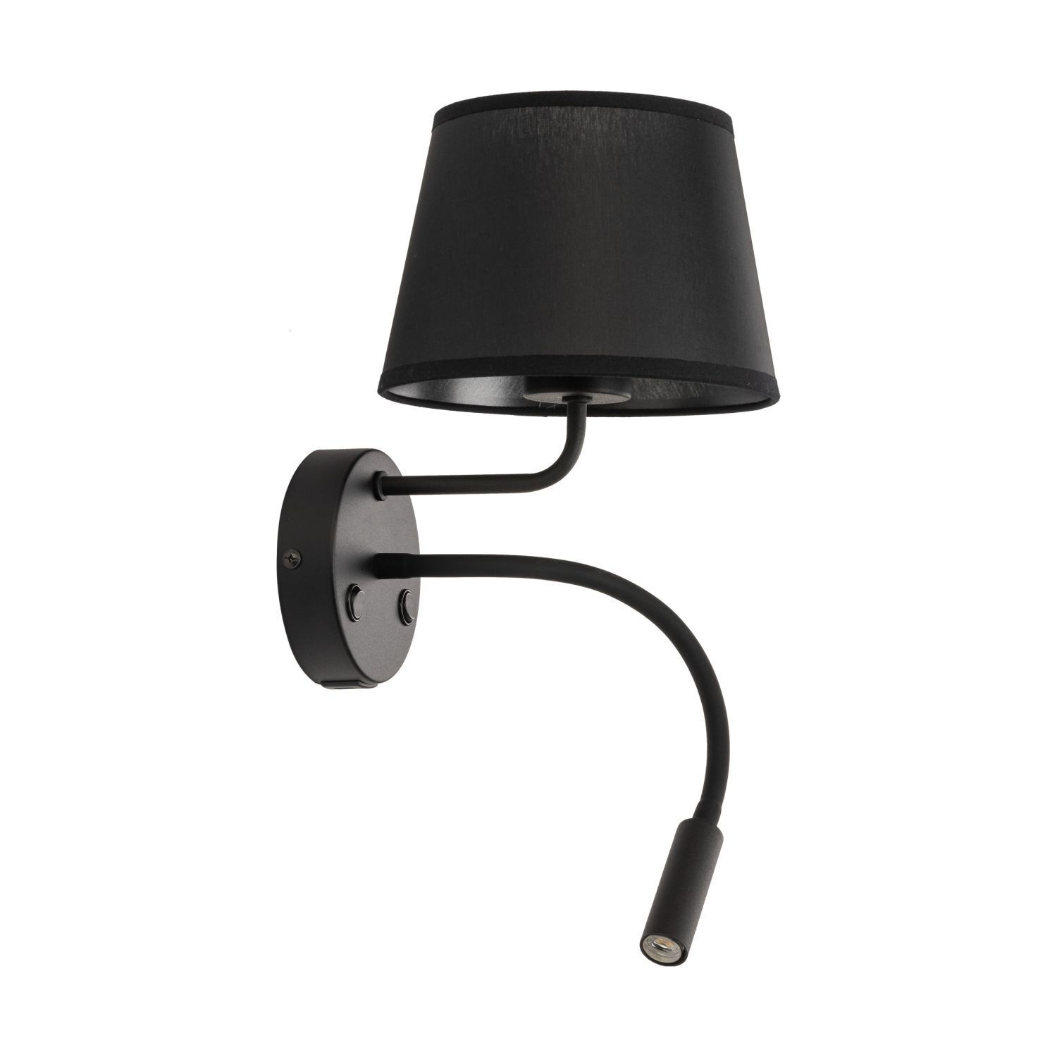 Wandlampe mit USB-Ladefunktion Schalter Lesearm Schwarz