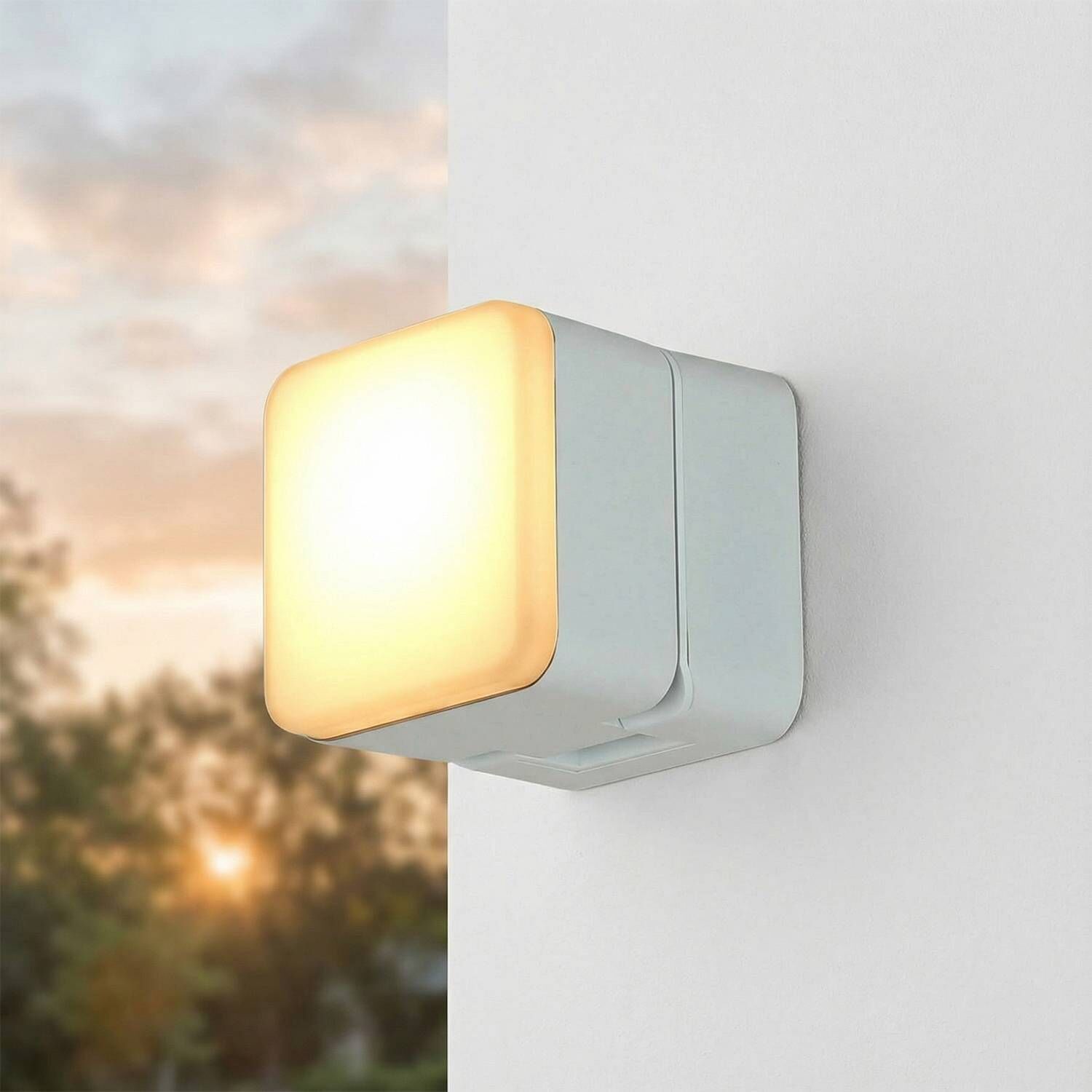 LED Außenwandlampe IP44 verstellbar B:9 cm 900 lm Alu außenleuchte, wandleuchte, LED, warmes licht, weißes gehäuse