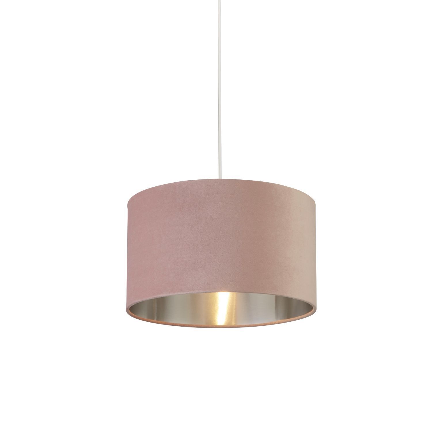 Abat-jour pour lampe suspendue Ø 38 cm Rose Argent Velours