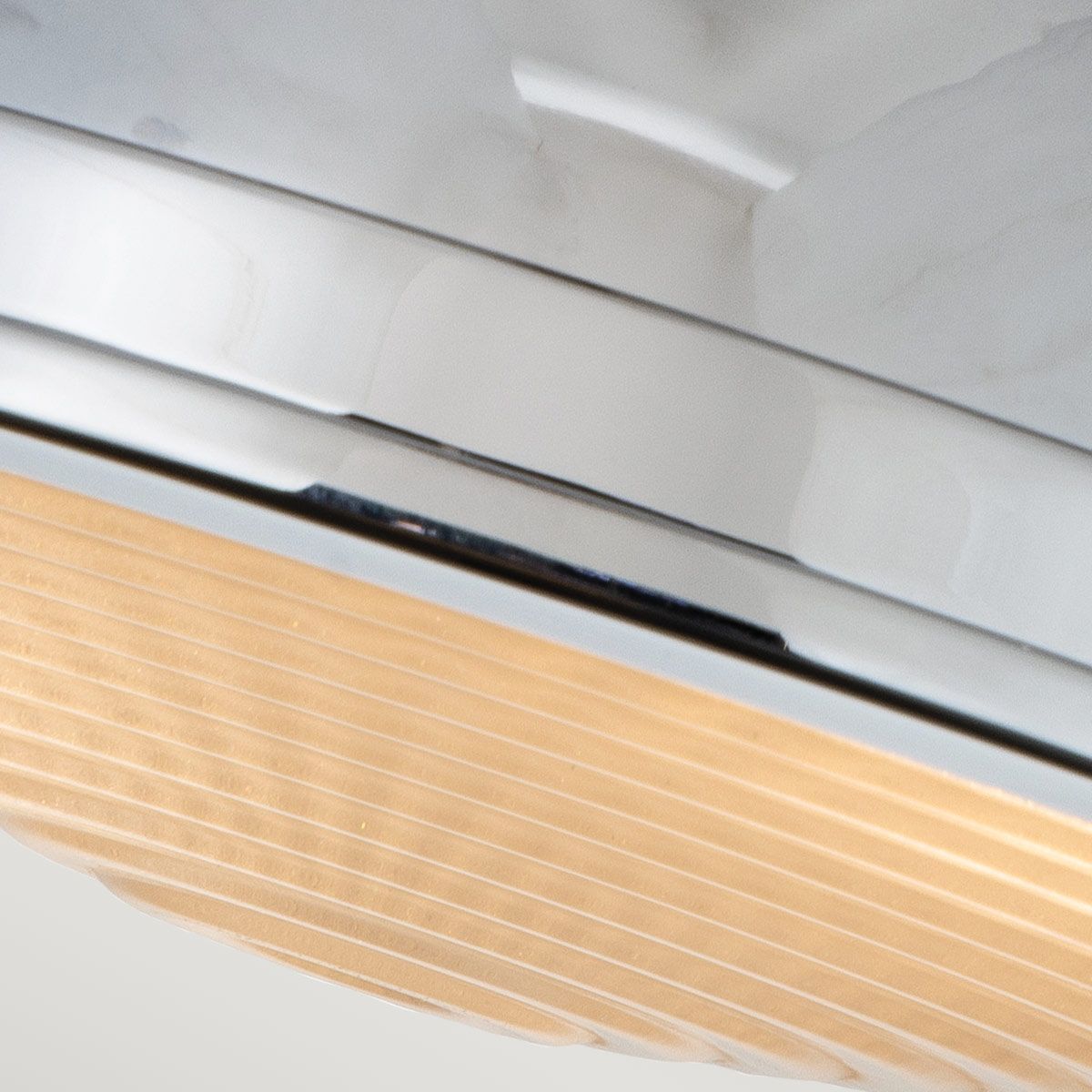 Deckenleuchte Industrial E27 Ø 32 cm rund Chrom Glas Metall Drinnen, Innenarchitektur, Holz