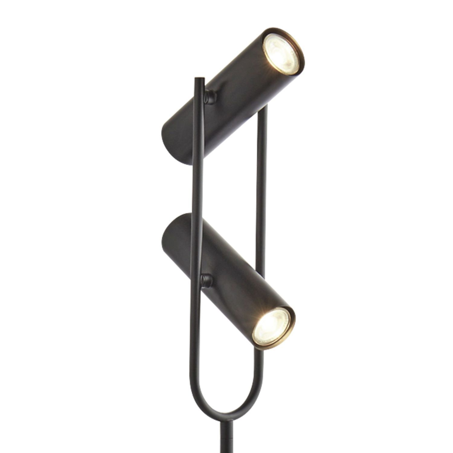 Lampadaire 2 flammes noir GU10 150 cm métal ajustable