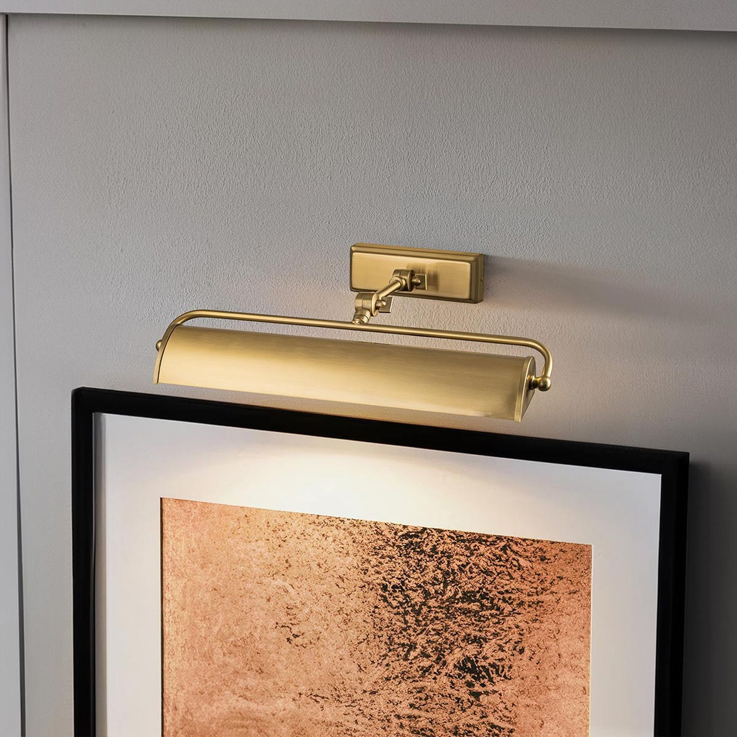 Bilderlampe Messing Antik verstellbar B: 44,5 cm 2x E14 Sinken, Waschbeckenhahn