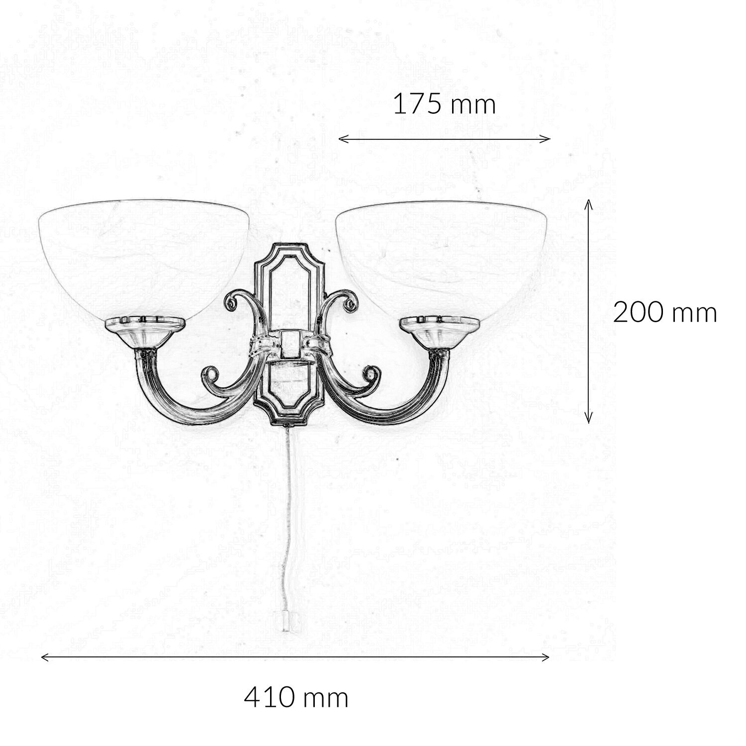 Wandlampe, Chandelier, Metall, Sandglass, Glaslampen